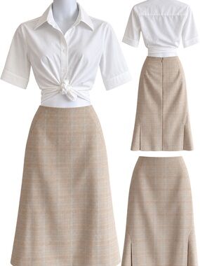 Y2K Express Design Studio Plaid Midi Skirt Size 4 Preppy Academia